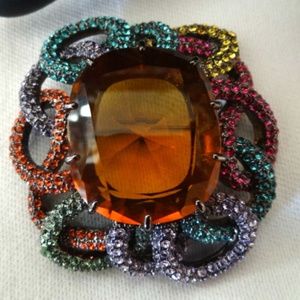 Collectible JOAN RIVERS Rhinestone Glass Brooch